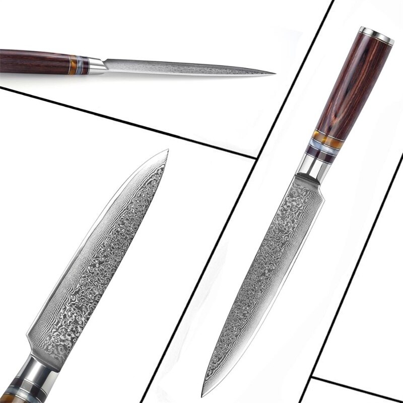 Grandsharp 8&#39;&#39; Slicing Knife Chef&#39;s Knife Damascus Knives 67 Layers Japanese Kitchen Knife VG10 Steel Meat Fish Salmon Sashimi
