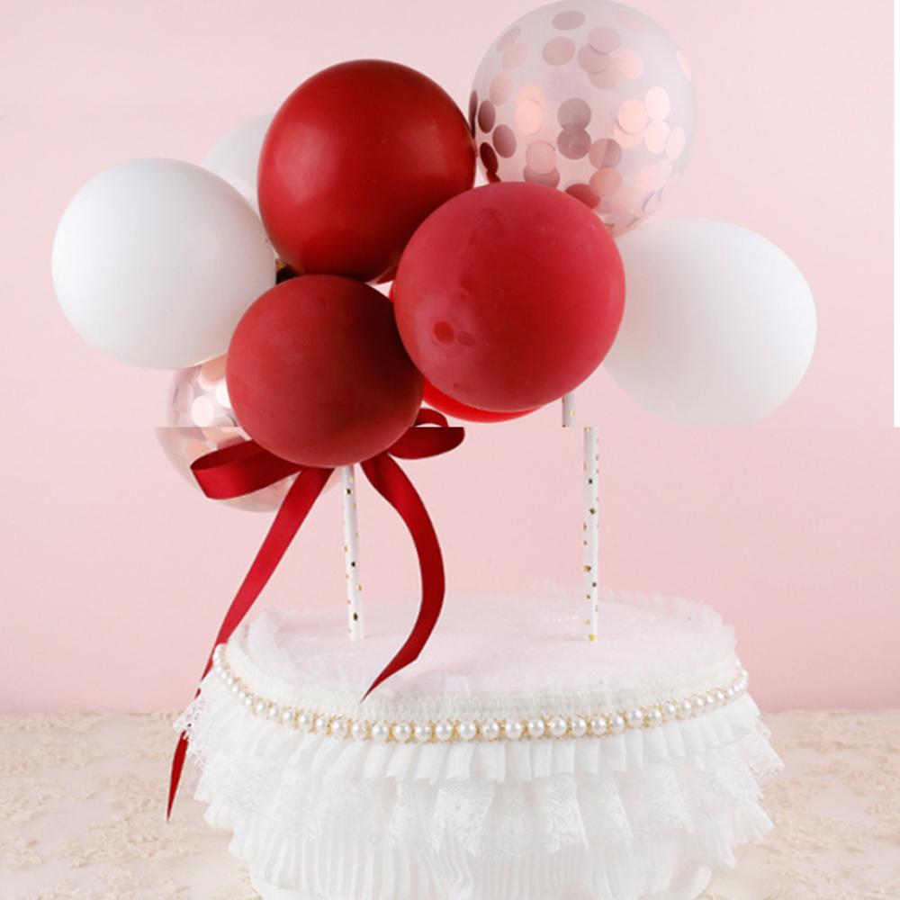 14 Stks/pak 5Inch Ballon Cake Topper Cloud Vorm Confetti Ballon Cake Topper Ballonnen Voor Verjaardag Baby Shower Wedding Decor