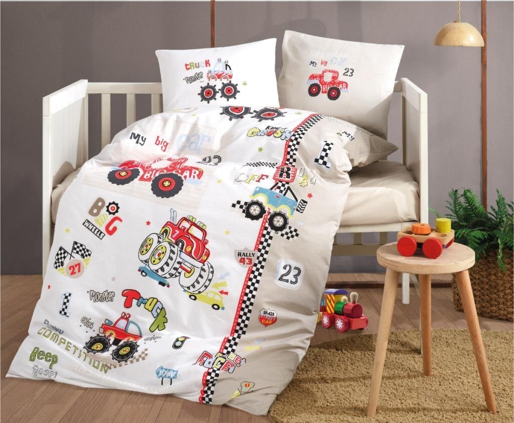 Bébé enfant ensemble de literie 100% coton dessin animé -nés feuille housse de couette ensemble imprimer matelas lit bébé taie d'oreiller: Bigfoot trucks