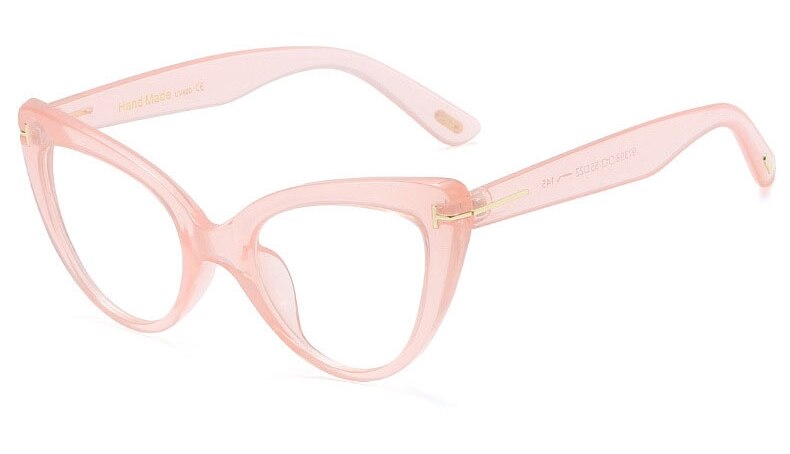 vintage Style Cat eye glasses frame women brand Optical Transparent Eyeglasses Frame Female: Pink