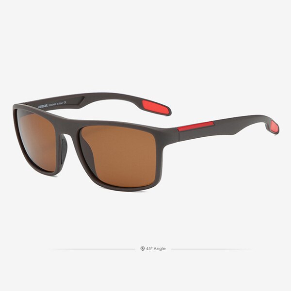 Kdeam firkantede polariserede solbriller mænd fiskeri udendørs solbriller fotokromiske linse solbriller super lette briller stel ce  h6: C3 brun ramme