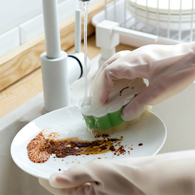Casa de limpieza de plástico guantes de caucho de nitrilo Limpieza de cocina platos/ropa impermeable Durable resistente al desgaste guantes