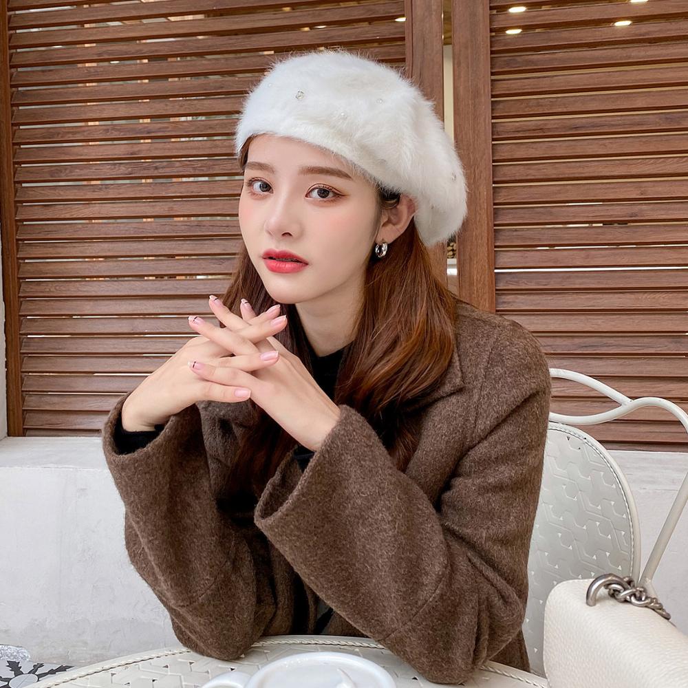 Béret femme automne et hiver filet rouge coréen dame citrouille bourgeon chapeau japonais décontracté britannique chaud étudiant chapeau