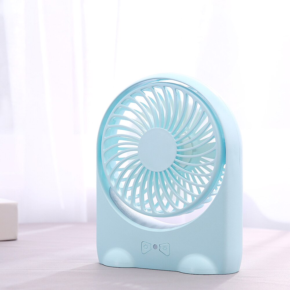 Ventilatore Usb portatile Ricaricabile di Raffreddamento di Aria 4-pollici 3 Modalità di Velocità Funzione di Illuminazione A LED Desktop di Fan Fan Fan Studente: Blue