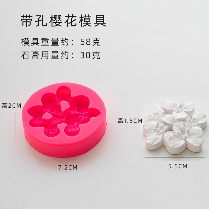 Sakura Hortensia Met Gaten Siliconen Mal 3D Bloem Klei Mallen Cakevorm Handgemaakte Zeep Maken Mould