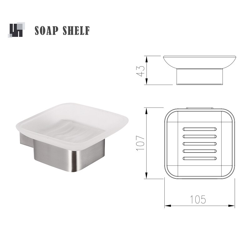 Porte-papier essuie-tout en acier inoxydable, accessoires de salle de bains, porte-serviettes brossés, porte-brosse de toilette, porte-savon à crochet: Soap Dish