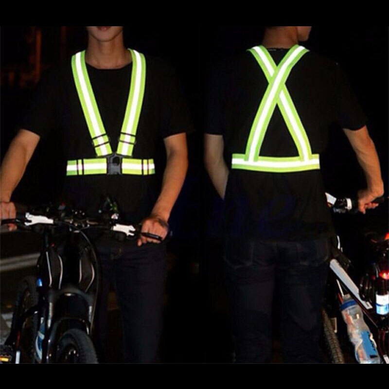 Verstelbare Veiligheid Hoge Zichtbaarheid Reflecterende Vest Gear Strepen Jacket Fietsen Night Vest 1PC