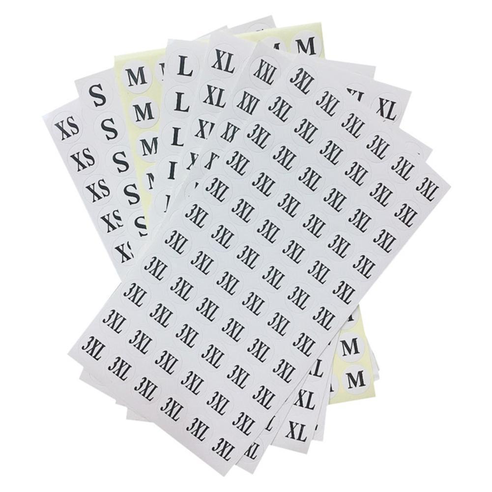 Etiquetas de tamaño autoadhesivas de papel para ropa, zapatos, tamaño, etiqueta adhesiva, tamaño Xs/S/M/L/Xl