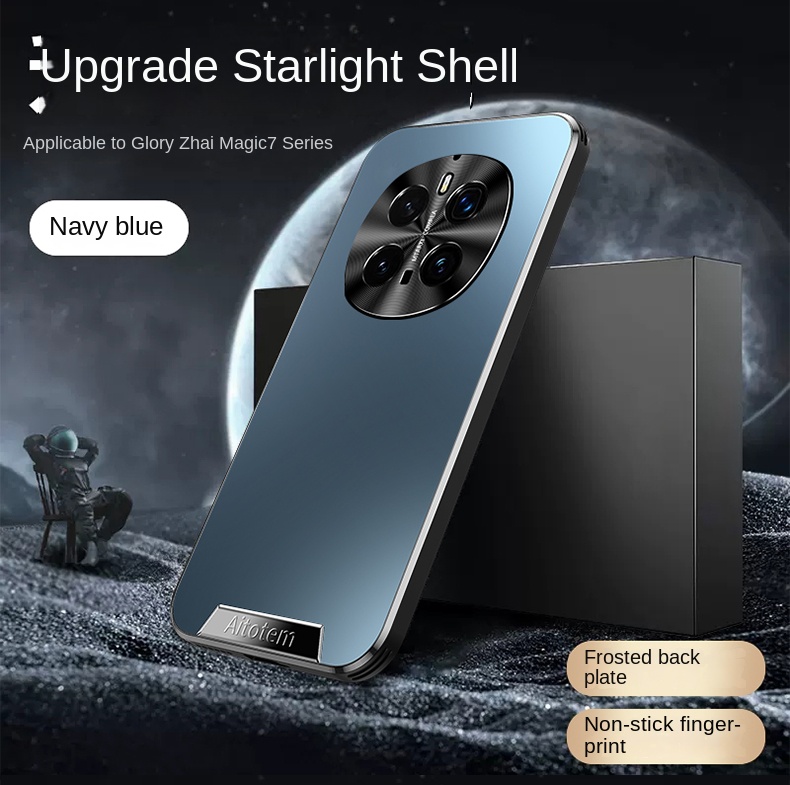 Para Huawei Honor Magic 7 Pro PC duro mate lente a prueba de golpes funda protectora trasera para Honor Magic 7 6 5 4 Pro carcasa de teléfono: Microfibra / Azul