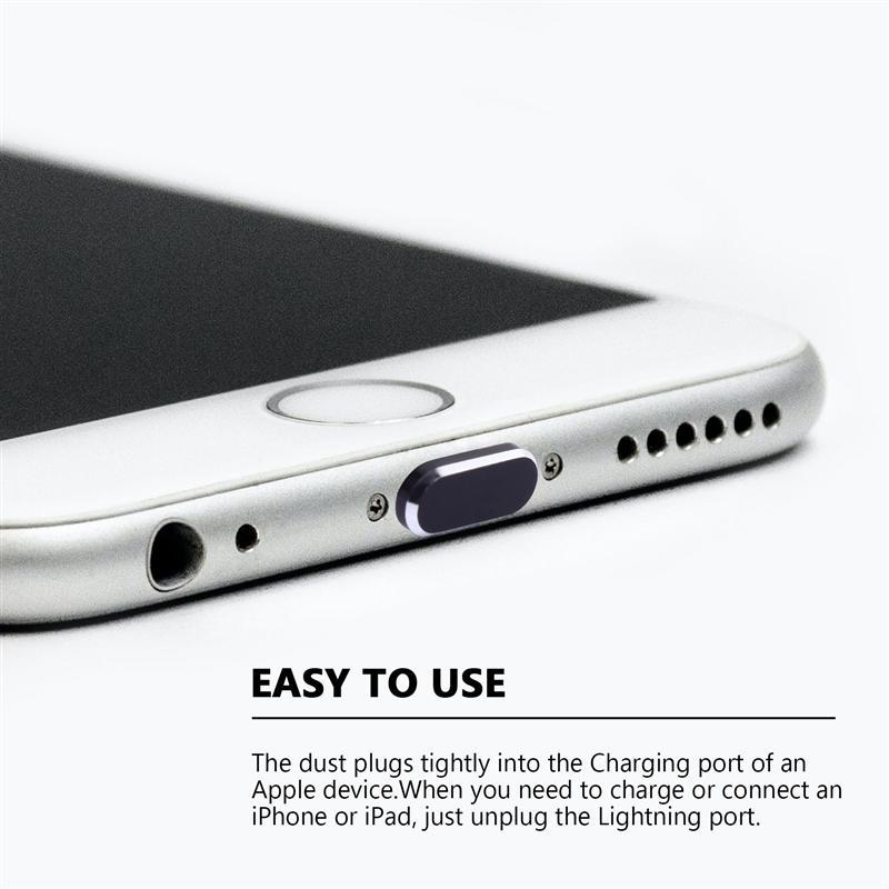 5Pcs Metal Anti Dust Dock Charger Plug Stopper Cap Cover Voor Iphone X Xr Xs Max 8 7 6S Plus Mobiele Telefoon Accessoires