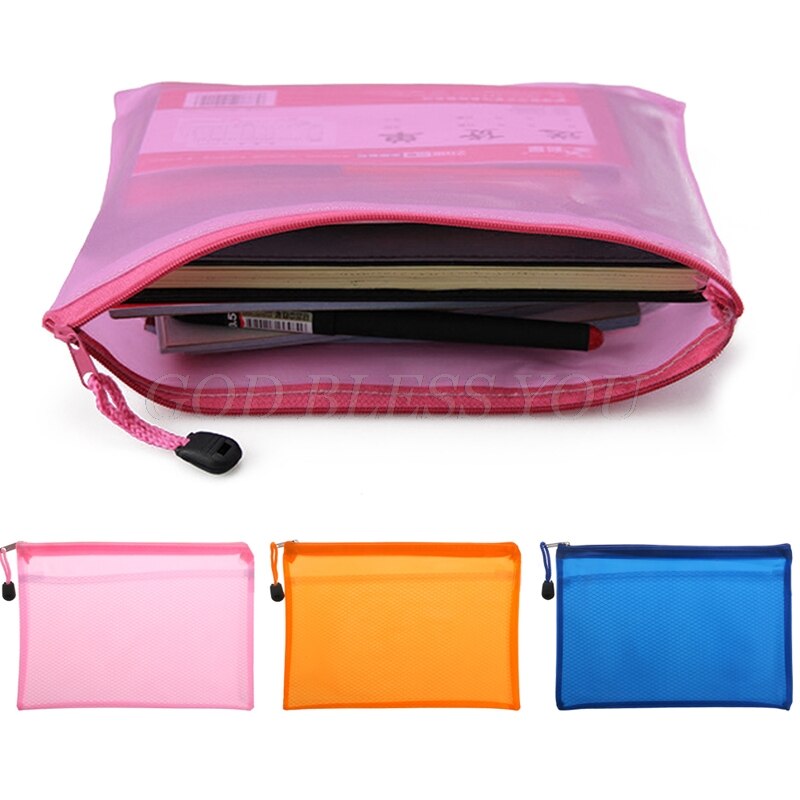 1Pc Folder for documents Capacity A5 Zipper File Pocket Storage Organizer Office School Waterproof