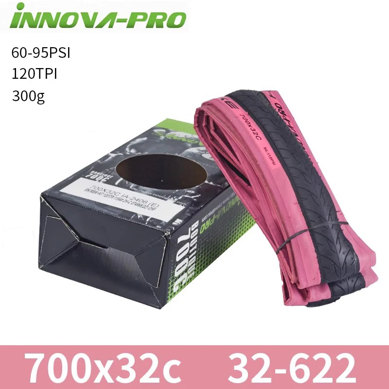 INNOVA Original 700c Road Bike Tire 700x23c/25c/27c/28c/30c Retro Travel Bicycle Out Tire 60/120 TPI Bike Tire Cycling Parts: Red
