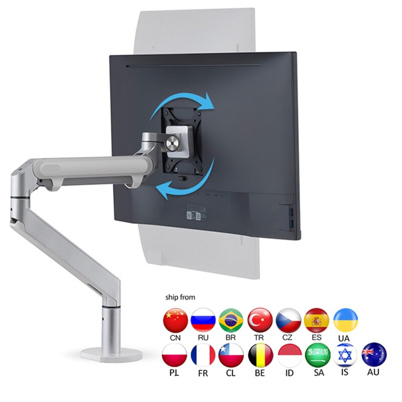 OZ-1 17-32 Inch Monitor Houder Desk Stand Enkele Arm Gasveer Monitor Beugel