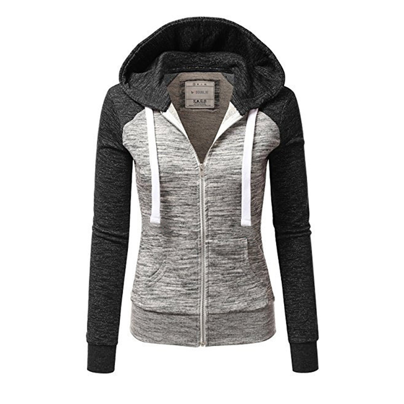 Nouvelle à séchage rapide femmes veste de Sport à manches longues en cours d'exécution sweat-shirt Fitness fermeture éclair veste d'extérieur: black / L