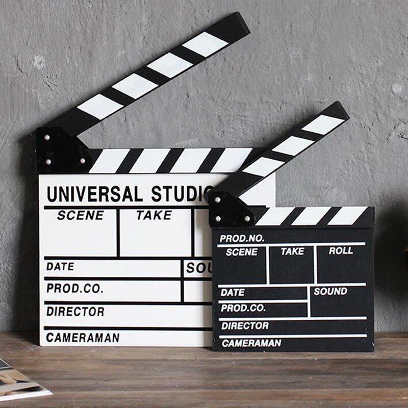 1 Pcs Director Video Scene Clapperboard Clapper Board Dry Erase Director TV Movie Clip Film Action Slate Clap Handmade Cut Prop