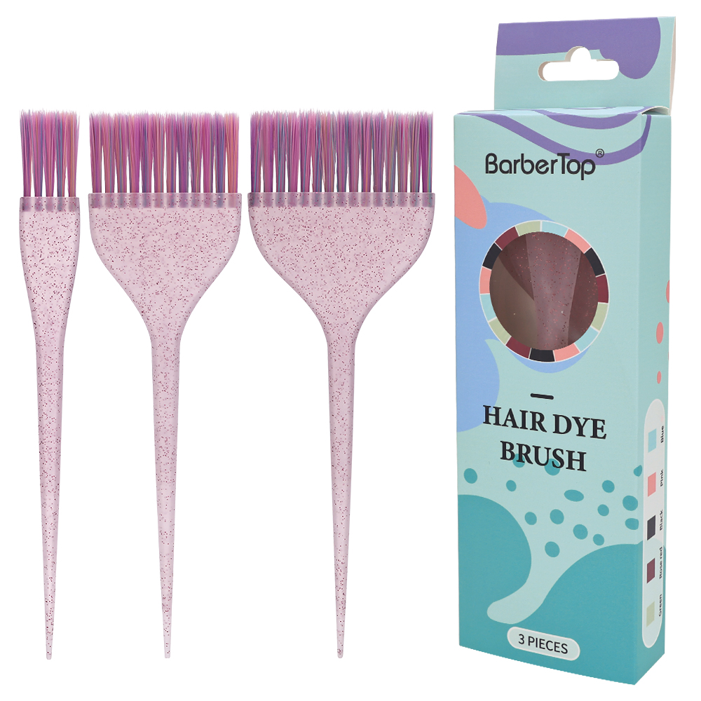 Brosses de coloration des cheveux, 3 pièces, peignes, outils de embaupour salon, trois modèles, brosse détaillée, accessoires de coiffure pour barbier: Rose