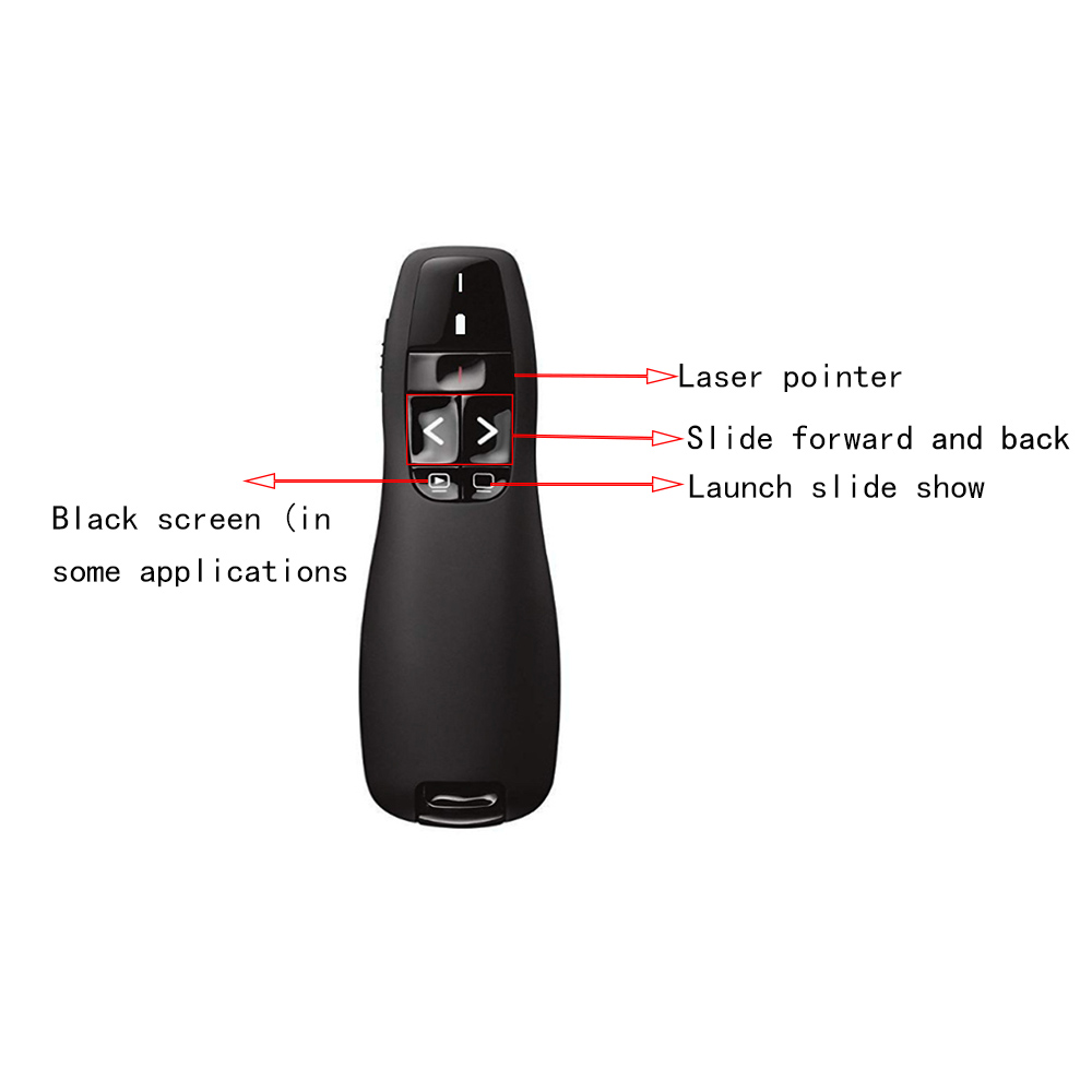 R400 USB Wireless Presenter Roter Zeiger Stift PPT PowerPoint Präsentationseiten nach oben und unten Fernbedienung Lehrer
