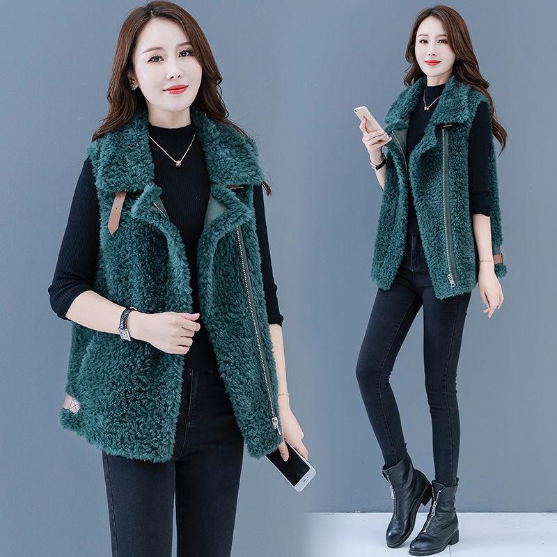 Vest Sheep Sheared Coat Women's Short Vest Autumn And Winter Fur Integrated Lamb Wool Coat Trend