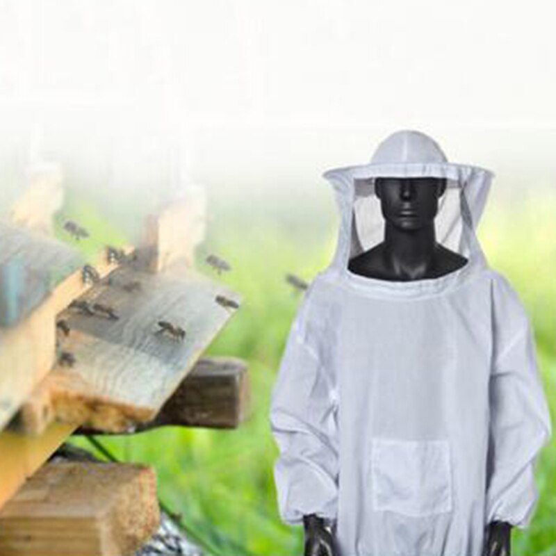 Bee Hive Suit Beekeeper Protective Costume Jacket Coat W/ Hood Equipment