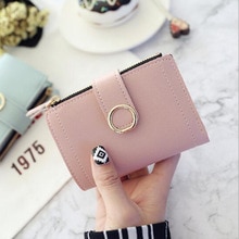 Portefeuille court femme de boucle pu cuir carte de crédit sac petite femme multi-carte offre spéciale pochette portefeuille
