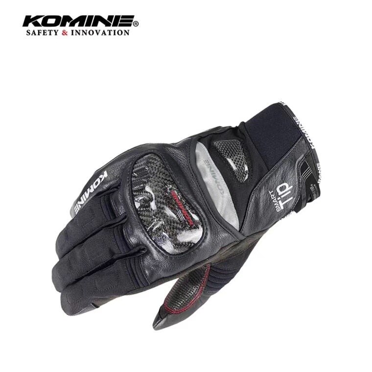 Motorhandschoenen heren dames motorcross race komine gk -819 protect waterdichte winterhandschoen: Zwart / Ik