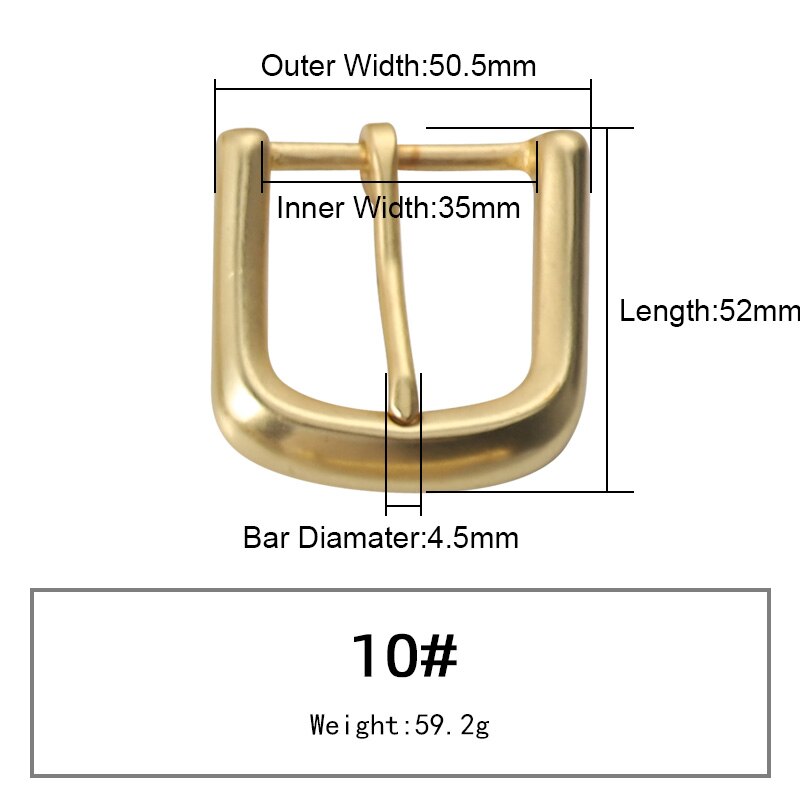 WUTA Solid Brass Belt Buckle Pure Copper Women Men&#39;s Pin Buckle Manual DIY Leather Craft Hardware-Various Size: 010
