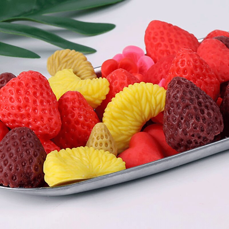 Moule à macaron bricolage pour bougies parfumées, moule à myrtille pour bougies parfumées et moule à fraise pour bougies à dessert