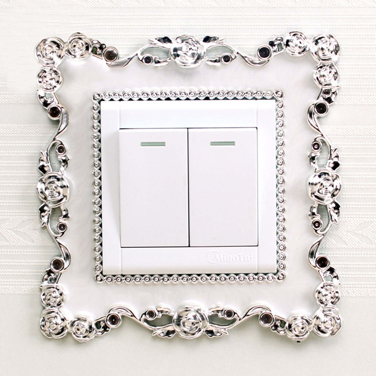 18 Stijlen Europese Stijl Draagbare Socket Decals Schakelaar Luxe Vierkante Kant Lichtschakelaar Cover Pastel Home Decor 1 Stuk: 13