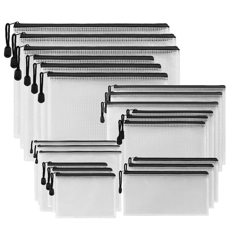 -21Pack Zipper Pouch(7 Sizes)For School Office Supplies Cross Stitch Organizing Storage: Default Title