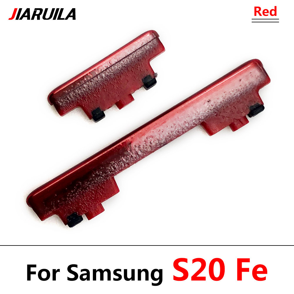 Side Power Key + Volume Knop Voor Samsung Galaxy S21 Plus / S20 Fe / S20 Ultra Volume Power knop Kant Sleutel: S20 Fe Red