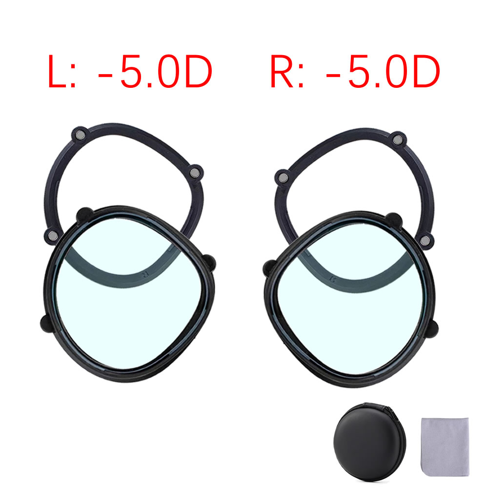 For Oculus Quest 2 Quest 3S Myopia Lens Magnetic Eyeglass Anti Blue Light Glasses Disassemble Protection VR Prescription Lenses: Dark Olive
