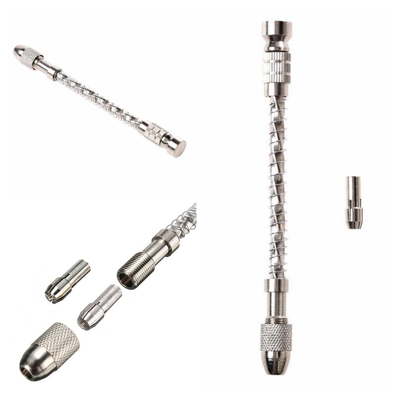 Juego de Mini herramientas de taladro de mano, brocas Micro helicoidales Hss con taladro de mano semiautomático, traje de Micro Hobby, joyería artesanal de madera, 1 juego