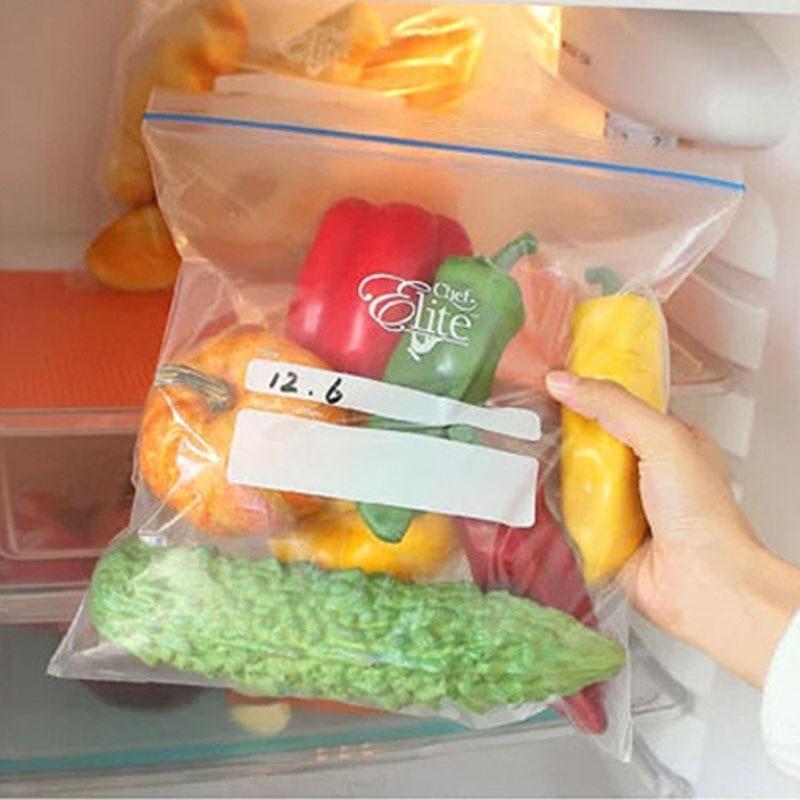 Reusable Fruit Vegetable Fresh Bag Freezing Food Zipper Plastic Bag Travel Snack Preservation Organizer Kitchen Storage Supplies
