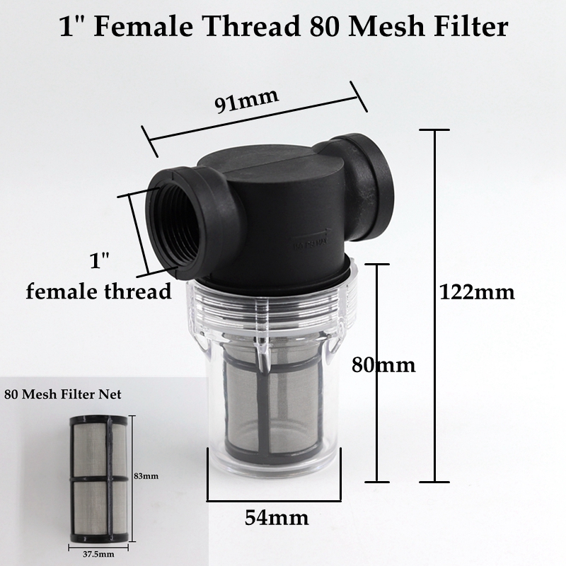 1/2 3/4 1 Inch Garden Watering Filter Pond Irrigation Filter Aquarium Fish Tank Water Pump Strainer 10~80 Mesh Filter Screen: 1 Inch 80 Mesh