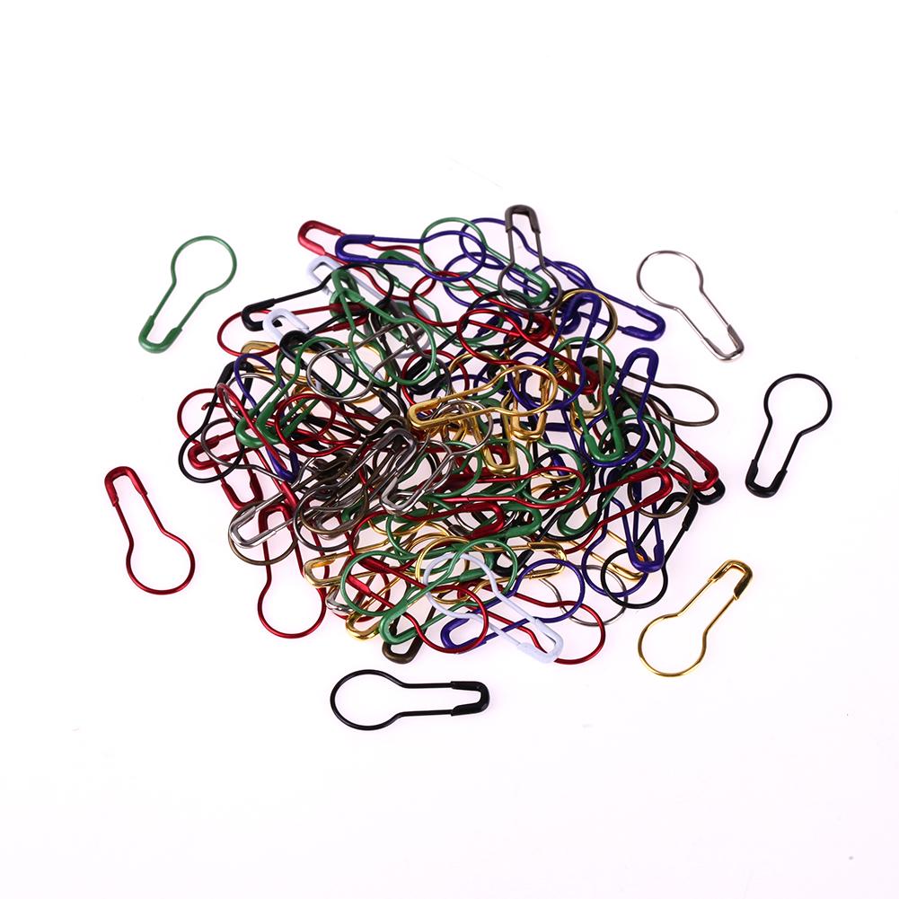 100/300 stk blanding farve kalebass form sikkerhedsnåle metal klips kalebass pinde strikning korssting markør tag pins klips: 100 stk
