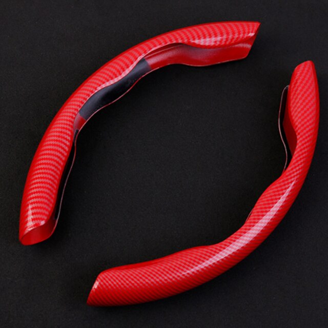 Voor Chery Tiggo 3 4 5 7 Pro 8 Stuurhoes Ademende Anti Slip Geschikt 38Cm Auto Decorationbon fiber Caraccessories: Red