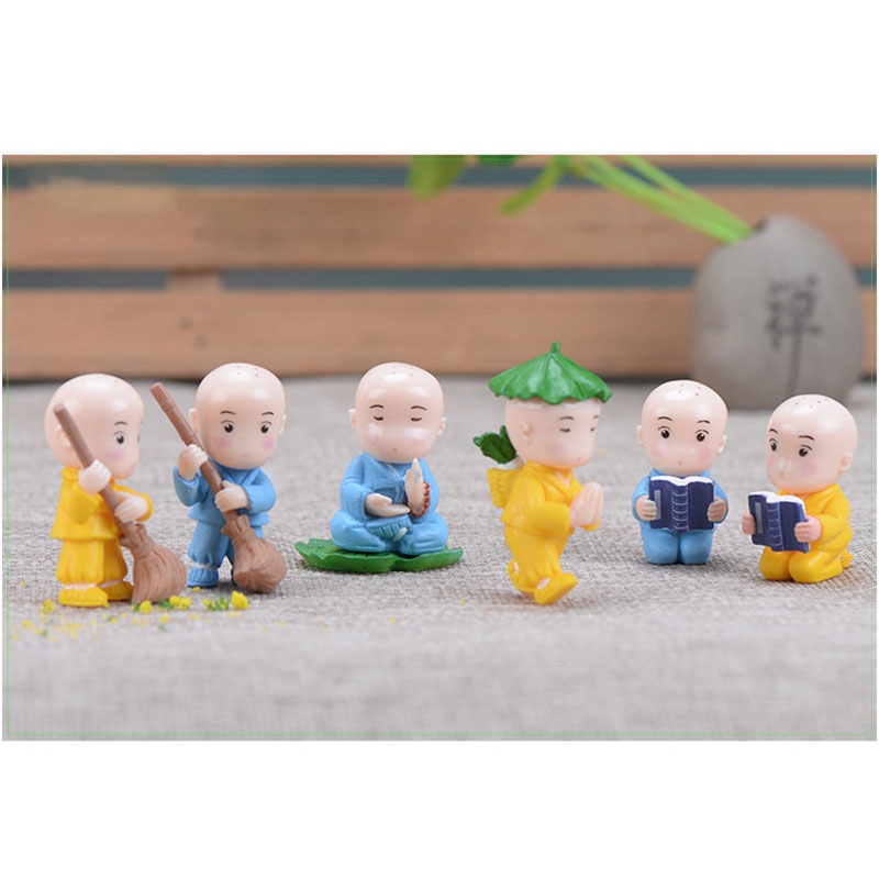 4pcs/Set Mini buddha Figurines Miniature For Home Bonsai Decoration Micro Landscape Decor