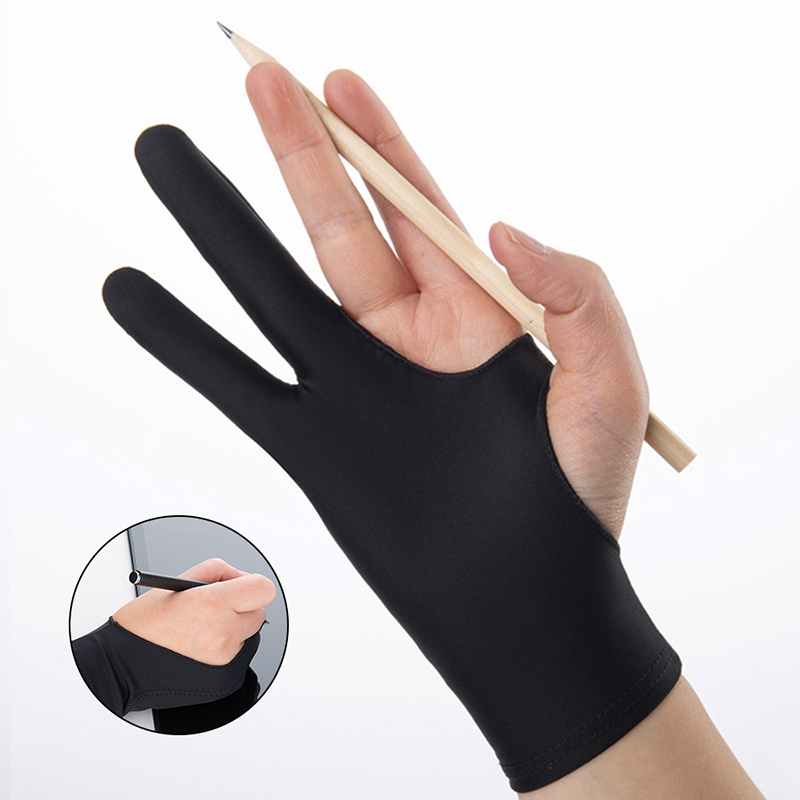 Drawing Glove Anti-touch Two-Fingers Gloves for iPad Graphics Drawing Tablet Sketch Artist Smudge Guard Painting Touch Gloves