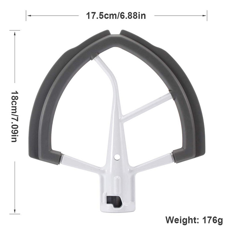 Flex Edge Beater For Kitchenaid Bowl-Lift Stand Mixer - 6 Quart Dough Mixing Paddle With Flexible Silicone Edges