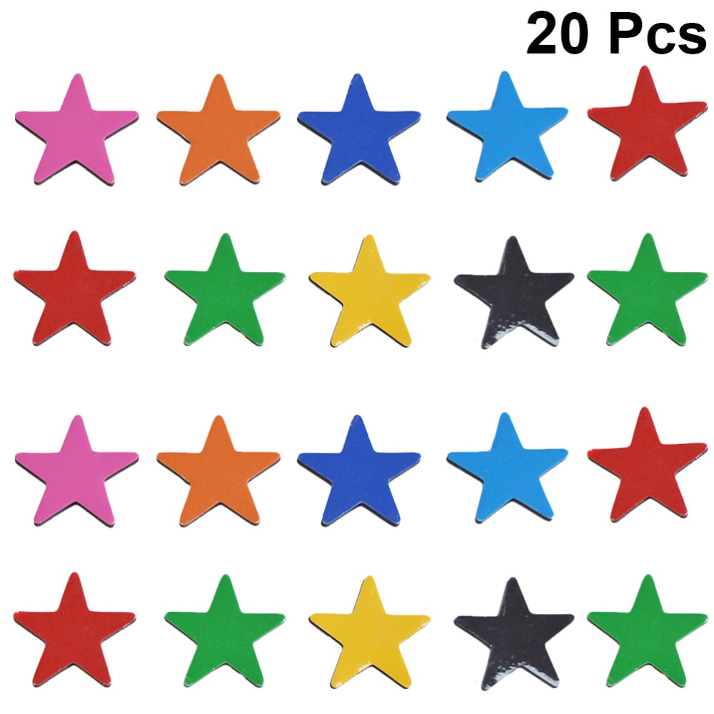 20Pcs Vijfpuntige Ster Magneet Creatieve Koelkast Sticker Leuke Koelkast Magneet Gemengde Kleur