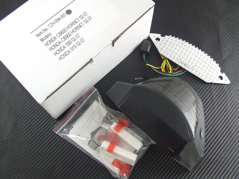 Feu arrière de moto avec clignotant LED, pour HONDA CB600 HORNET CB900 HORNET 599 919 2002 2003 2004 2005 2006 2007: SMOKE