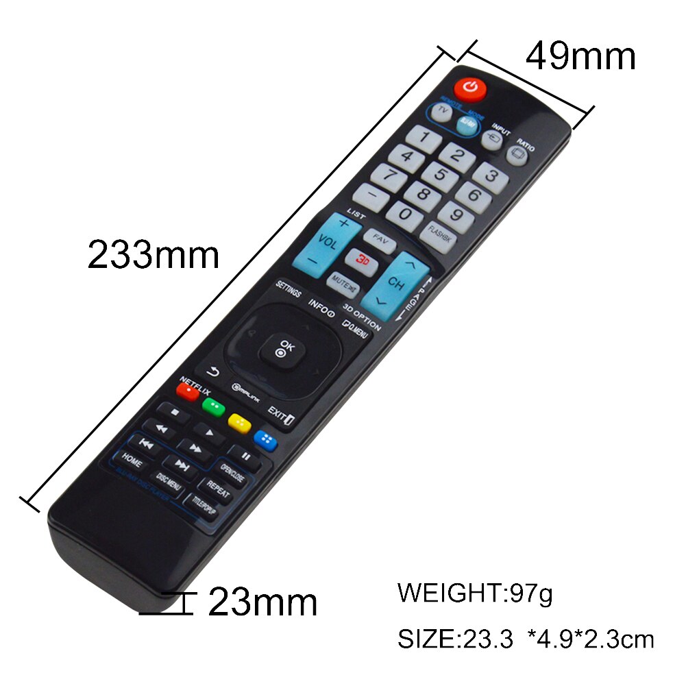 Mando a distancia de TV para LG, 42LE4500, AKB72914209, AKB74115502, AKB69680403