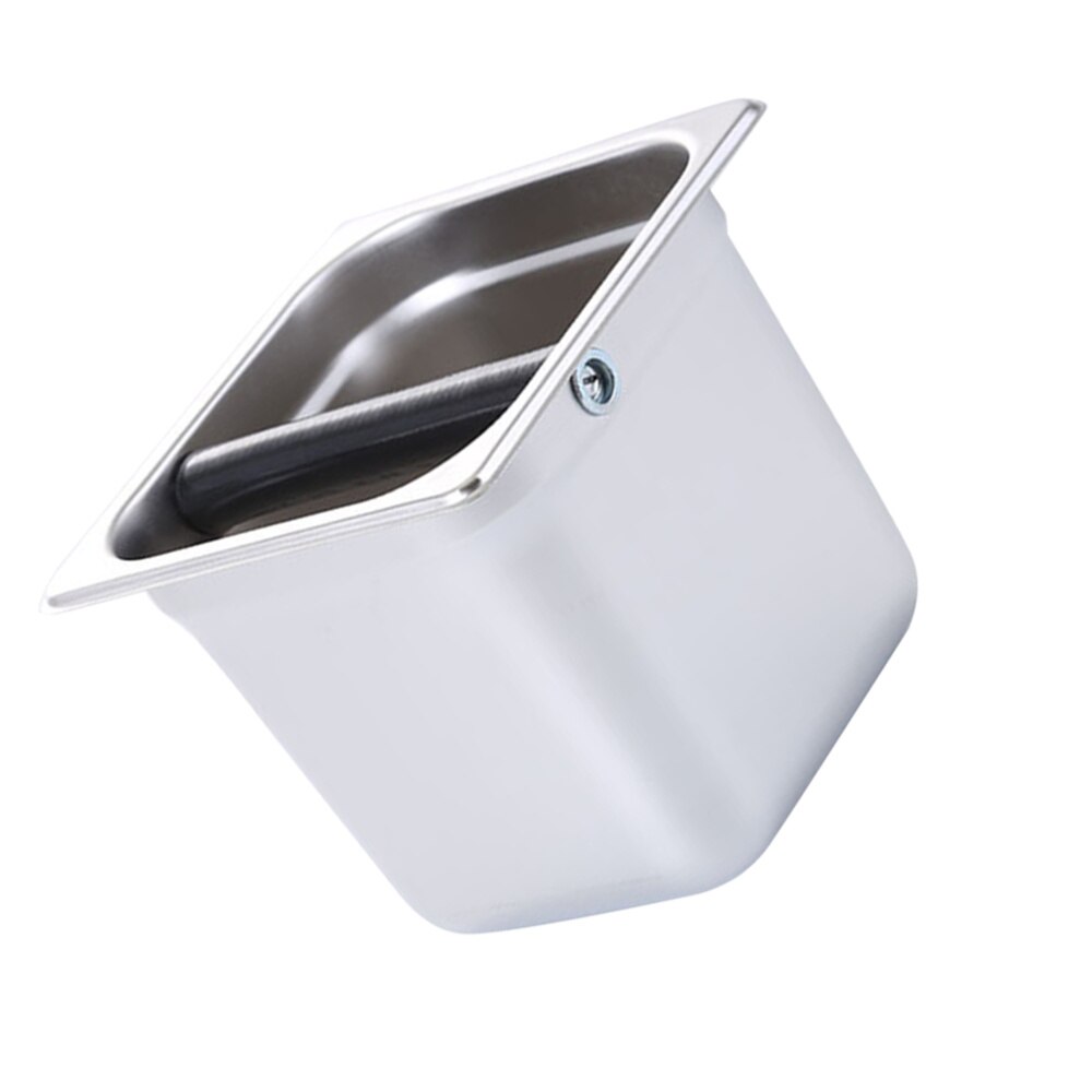 Stainless Steel Espresso Grinds Waste Bin Espresso Dump Container Handmade Coffee Residue Bucket Size L Silver