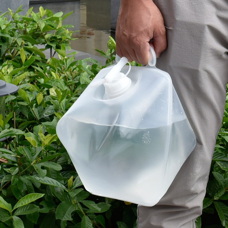 1PCS Foldable water bag with handle and Lid Portable outdoor liquid container Food Grade soft bags 5L 20L