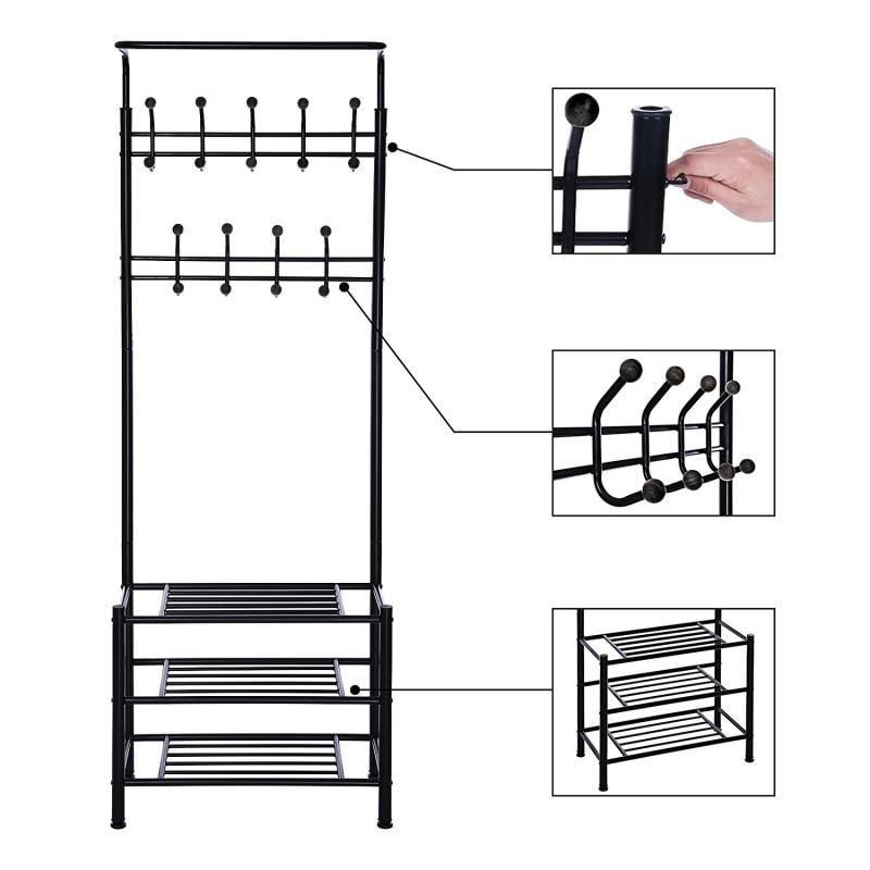 Kledingrek Vloerstaande Kleren Opknoping Opslag Plank Kleerhanger Rekken Thuis Eenvoudige Stijl Slaapkamer Meubels Verwijderbare Hwc