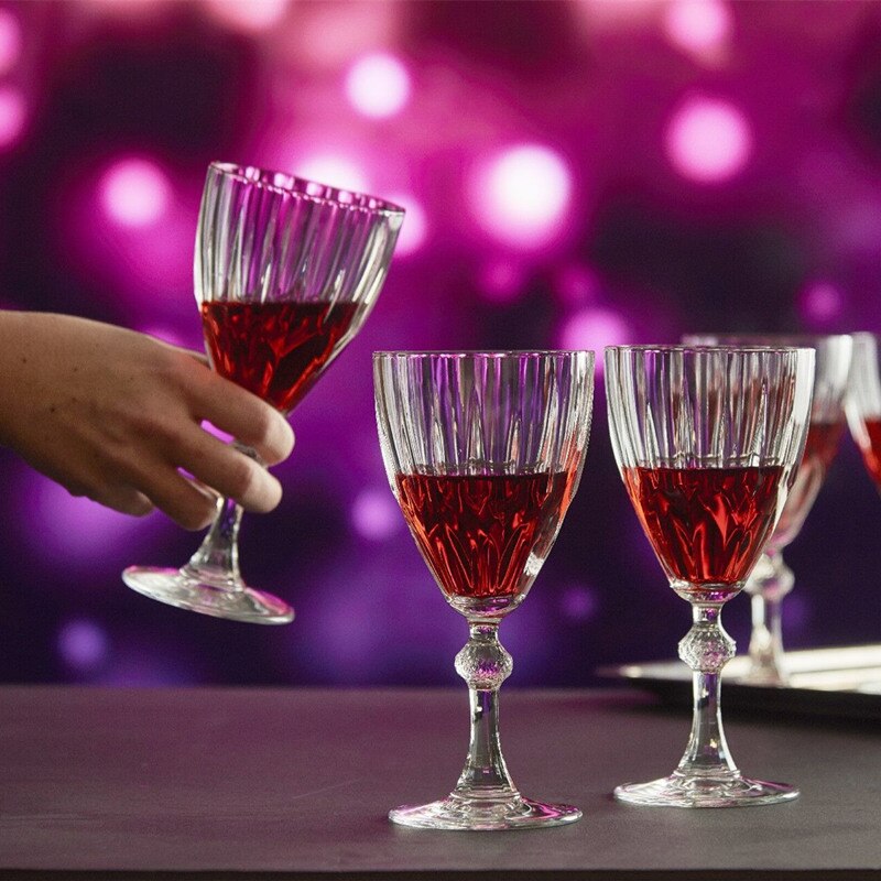 Transparent Retro Wine Glass Carved Goblet Whiskey Red Wine Glasses Home Bar Wedding Party Champagne Flutes Cocktail Glass