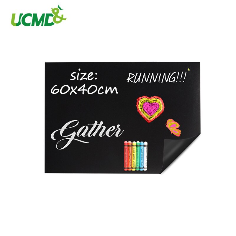 Autocollant mural décoratif de tableau noir magnétique, 60x40 cm