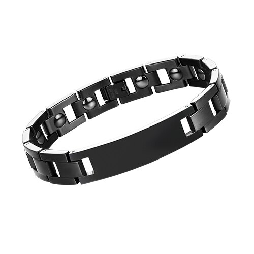 Männer Kreuz Bibel Gesundheit Gleichgewicht Energie Armbinde Hologramm Therapie Magnetische Therapie Heilung Edelstahl Schwarz Armreif Schmuck: B00008