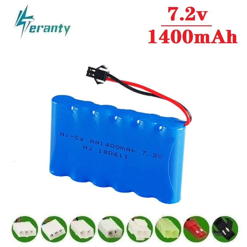 (M Model) 7.2v 1400mah NiCD Batterij Voor Rc speelgoed Auto Tanks Treinen Robot Boot Gun Ni-CD AA 700mah 7.2v Oplaadbare Batterij
