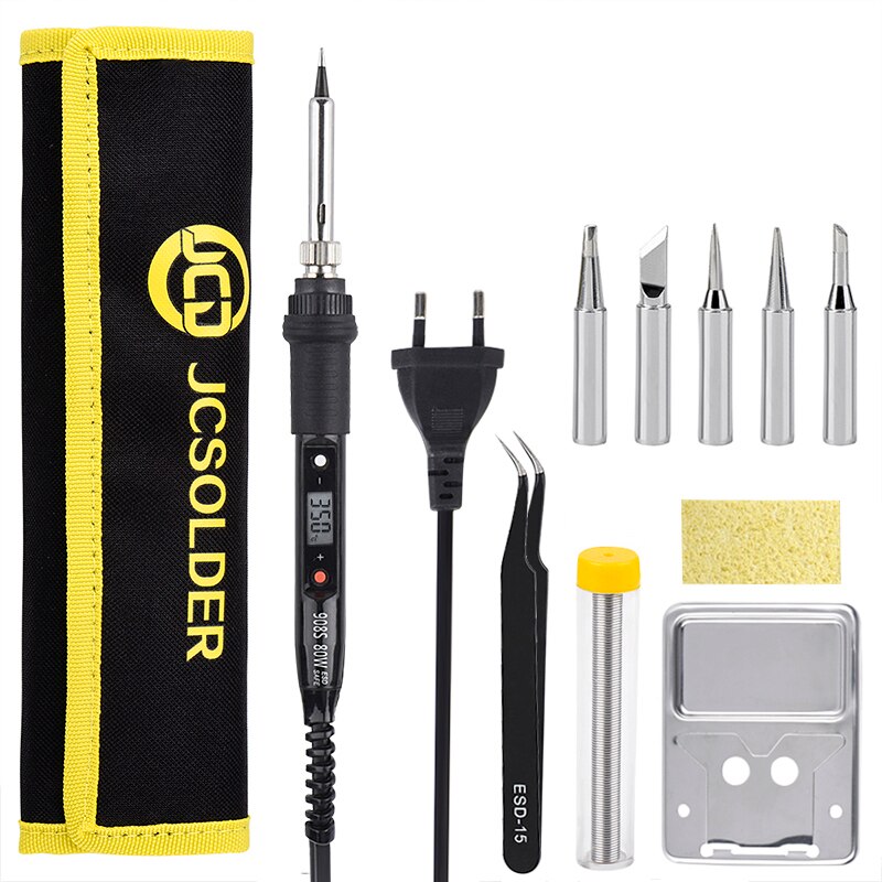 Electric Soldering Iron 80W 220V Digital LCD Adjustable Temperature Solder Iron Kits with Soldering Tips Welding Repair Tools: 220V  80W / 1